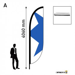 Beach flag 4m (L) convex recto