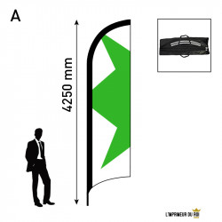Beach flag 4.2m (L) feather...