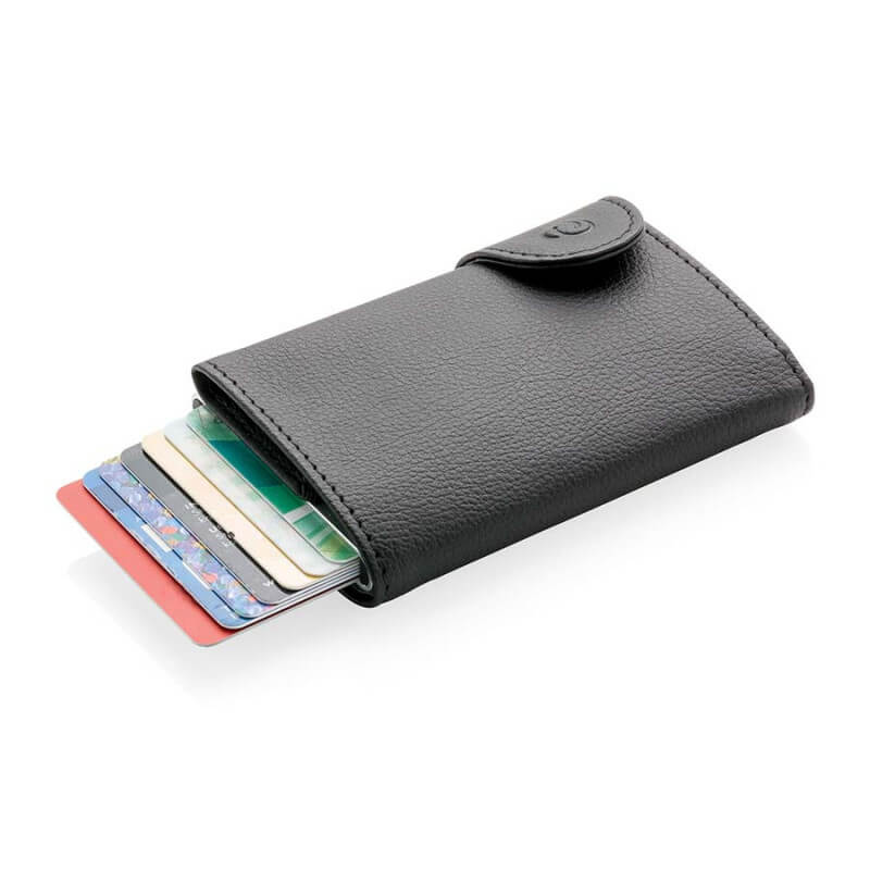Porte-cartes portefeuille anti-RFID C-Secure - Noir et argent Porte-cartes portefeuille anti-RFID C-Secure - Noir et argent