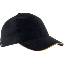 Casquette 6 pans - Noir et jaune