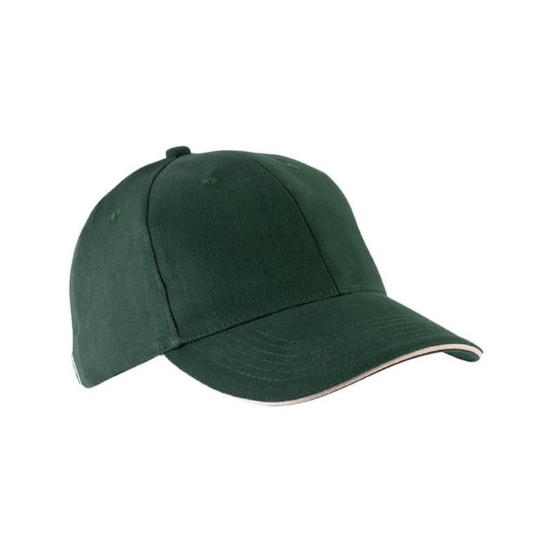 Casquette 6 pans - Vert forêt et beige Casquette 6 pans - Vert forêt et beige