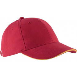 Casquette 6 pans - Rouge et jaune