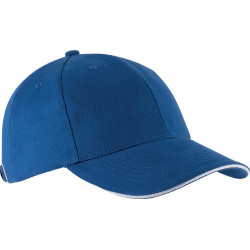 Casquette 6 pans - Bleu roi et blanc