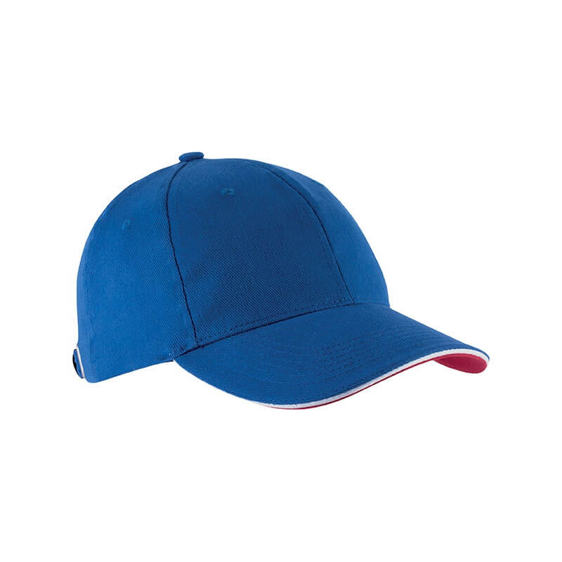 Casquette 6 pans - Bleu roi, blanc et rouge Casquette 6 pans - Bleu roi, blanc et rouge