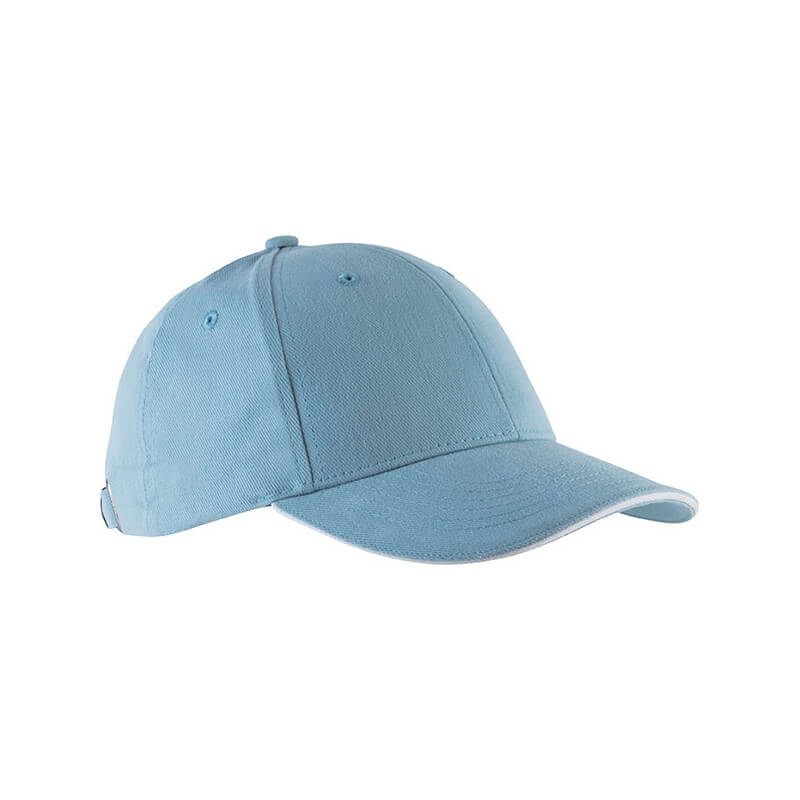 Casquette 6 pans - Bleu ciel et blanc Casquette 6 pans - Bleu ciel et blanc