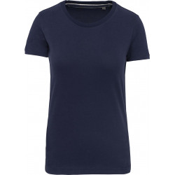 Tee-shirt vintage manches courtes femme - Bleu marine vintage