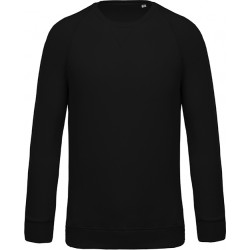 Sweat-shirt bio col rond manches raglan homme - Noir