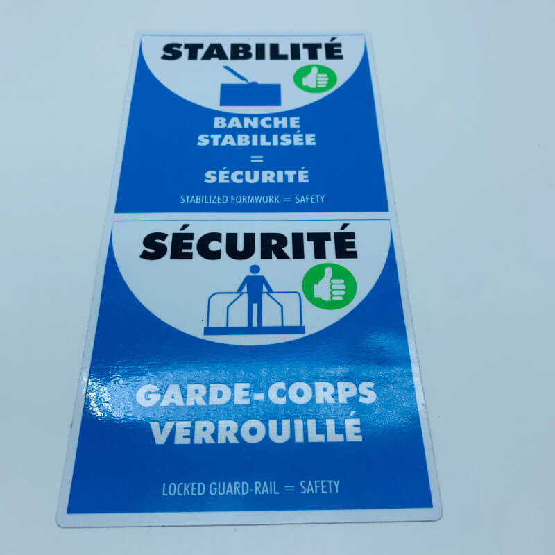 Impression stickers autocollants vinyle blanc brillant sur mesure!