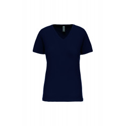 T-shirt BIO150IC col V femme - Bleu marine