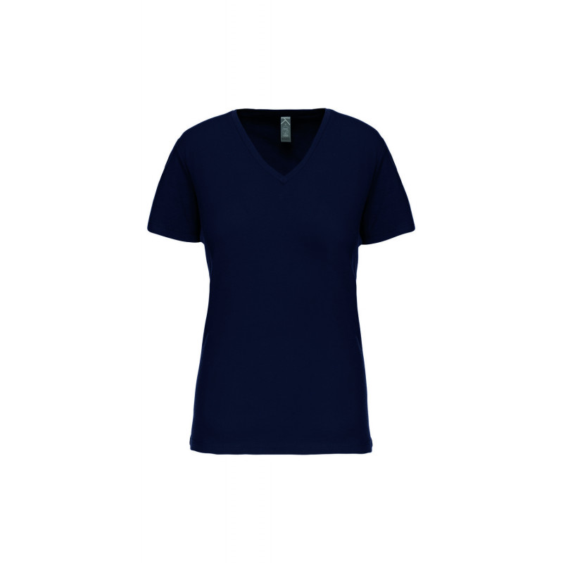 T-shirt BIO150IC col V femme - Bleu marine