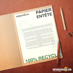Papier entête 100% recyclé